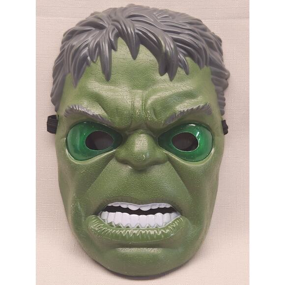 Kids Youth Incredible Hulk Mask 9" Tall Thick Plastic Head Strap Stretched Out - Picture 1 of 2